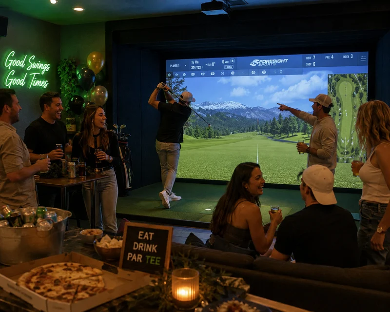 Social Gathering at Golf Simulator